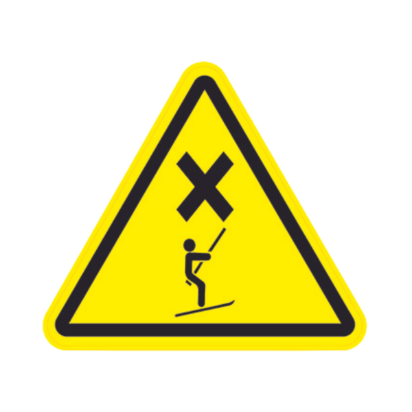 Panneau Triangle PSI Danger Croisement téléski TRI-ABS165